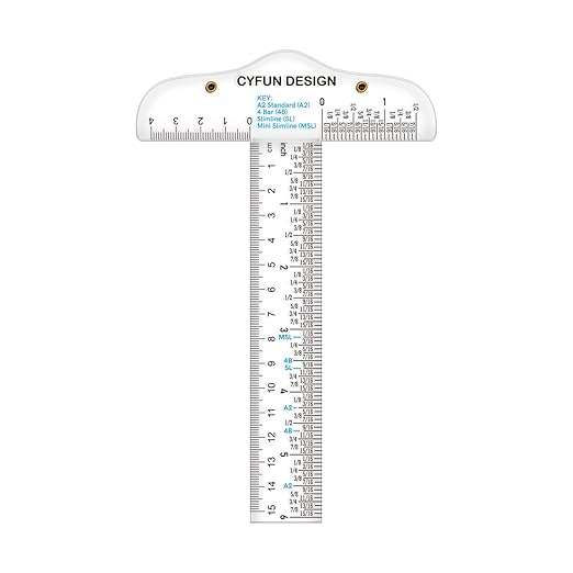 BAOFALI 6 Inches/15cm Acrylic Clear T-Square Ruler, Dual Side Measuring, Transparent, for Crafting, Drafting & General Layout Work