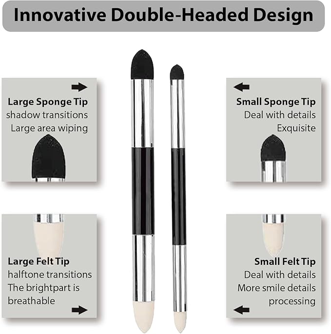 N NOROCME 10 PCS Blending Stumps, Blending Sponge Pens and Sandpaper Pencil Sharpener,Washable & Reusable,Kneaded Eraser,Tortillions Paper Art Blenders for Student Artist Charcoal Sketch Drawing