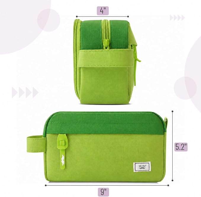 Mr. Pen- High Capacity Pencil Case, Large Pencil Pouch with 3 Compartments and 2 Pockets, Large Pencil Bag with Smooth Zipper, Cute Pencil Case Pouch Organizer, School Supplies for Teens