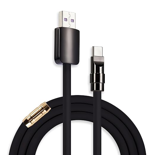 chubbycable Black Chubby Black Samurai Edition 120W USB C Cable Fast Charging Cable Durable Silicone Charger Cord Compatible with iPhone 17-15 Series iPad MacBook Airpods, USB A to Type C, 16.4FT