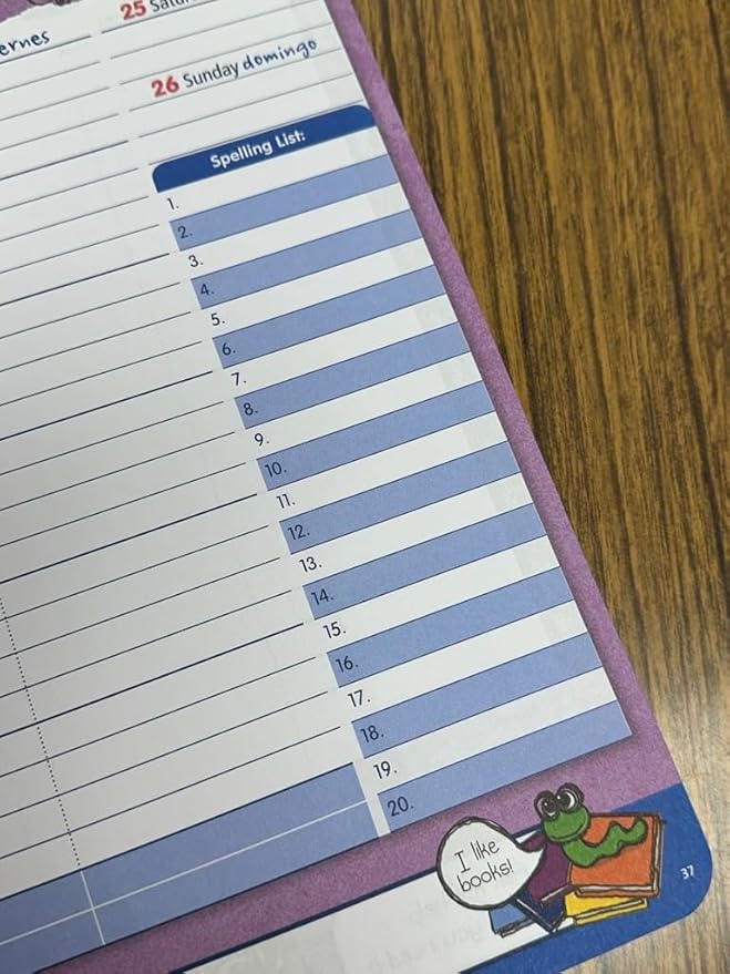 Dated Elementary Student Planner 2026-2027 Academic School Year, Large (8.5" by 11") Matrix Style Datebook with Create Cover