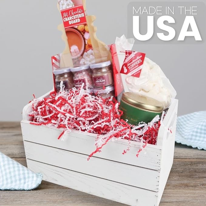MagicWater Supply Crinkle Cut Paper Shred Filler -1LB Red & White-Decorative & Protective Packaging for Bridesmaid Gifts & Bridesmaid Proposal Gifts Holiday Stuffers Birthdays Wedding & Anniversaries