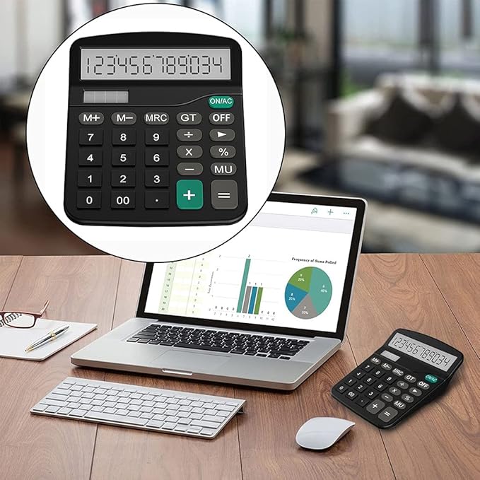Large Screen 12 Digits Calculator Desktop Electronic Calculators Home Office School Financial Accounting Tool