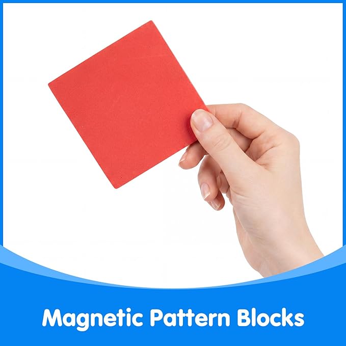 Large Shape Magnets - Giant Magnetic Pattern Blocks - Geometric Shapes for Whiteboard & Math Manipulatives