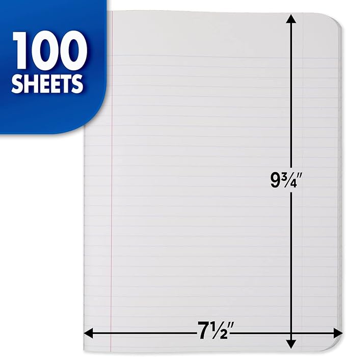 Mead Composition Notebook, 12 Pack, College Ruled Paper, 7-1/2" x 9-3/4", 100 Sheets per Comp Book, Black Marble (72938)