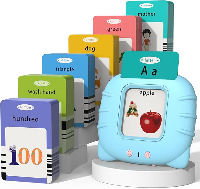 Startcan Talking Flash Cards Toys for Toddlers 3 4 5 6, Learn ABC, Numbers 0-100, Phrases, Objects, Adjectives, and More Dolch Sight Words,280 Cards with 560 Words/Phrases