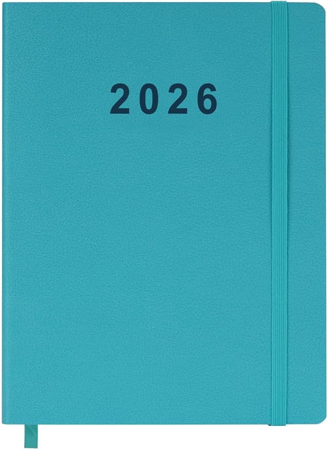 2026 Planner - Weekly and Monthly Planner, Jan 2026 - Dec 2026, Vegan Leather Cover, Elastic Closure, 8.5"x11", Teal