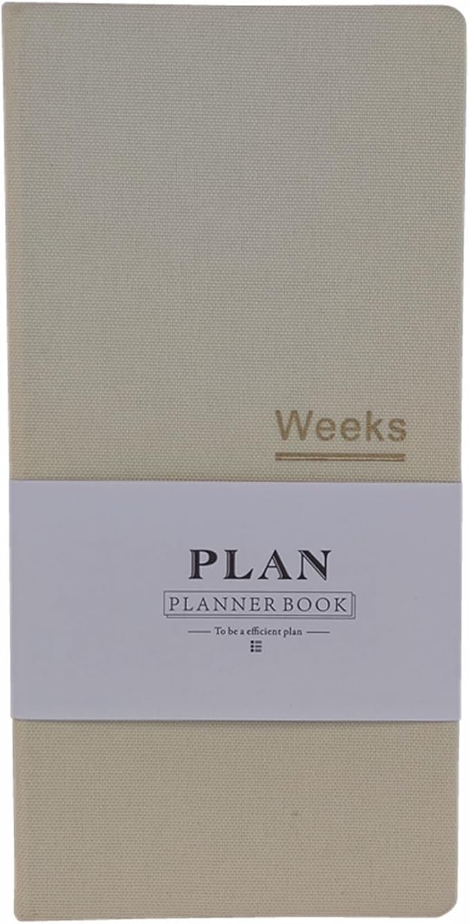 Undated Pocket Weekly Planner Schedule Organizer Agenda Year Month Week Plan A6 Notebooks (A6 Undated Planner Beige)