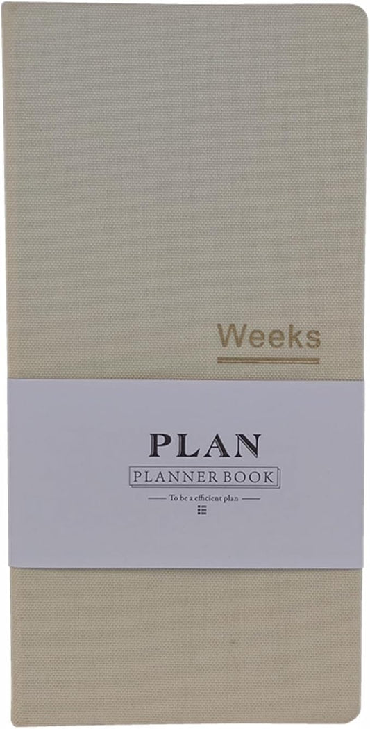 Undated Pocket Weekly Planner Schedule Organizer Agenda Year Month Week Plan A6 Notebooks (A6 Undated Planner Beige)