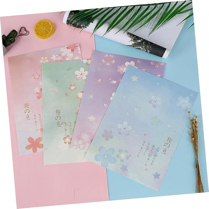 Healifty B5 Japanese Style Stationery Writing Paper 40pcs Set Floral Letter Paper for Students and Office Use Vintage Decorative
