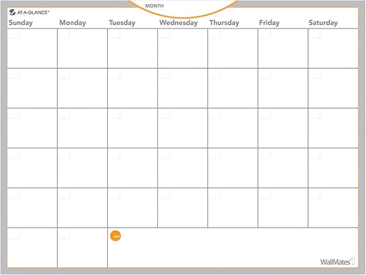 AT-A-GLANCE AW502028 WallMates Self-Adhesive Dry Erase Monthly Planning Surface, 24 x 18