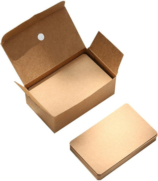 Astero 100 Brown Small Blank 3.5x2 Mini Index Cards & Flash Cards Blank Blank Business Cards to Write On Small Note Cards for Greeting Postcards Vocabulary Bookmarks DIY Messages