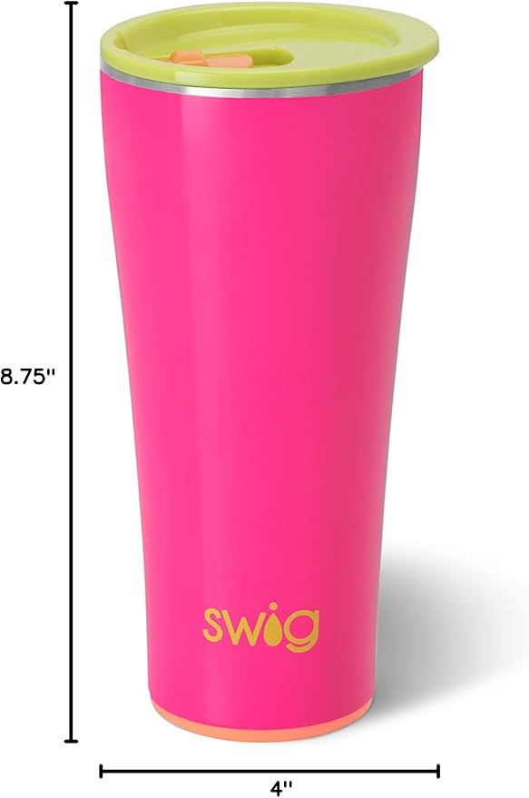 Swig Life 32oz Insulated Tumbler, Travel Coffee Tumbler with Lid, Cup Holder Friendly Travel Coffee Mug, Stainless Steel with Lid (Tutti Frutti)