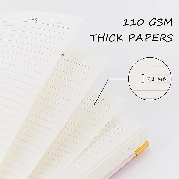 VANRTTO Hardcover Spiral Notebook, B5 Notebooks College Ruled, 110 GSM Thick Lined Paper Notebooks for Work, School and Travel, 300 Pages Journals for Writing, Large Journal for Women and Men Blue B5