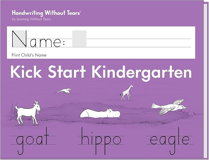 Learning Without Tears, Kick Start Kindergarten, Age 4+, Pre-K and TK, Student Workbook, Handwriting Practice, Writing Book, School & Home, Language Arts, Tutoring