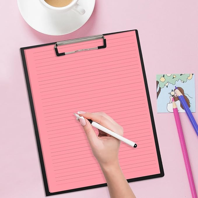Unpunched Colorful Lined Paper - 100 Sheets/200 Pages Loose Leaf Paper Line Refills, Per Color 20 Sheets, 8.5" x 11"