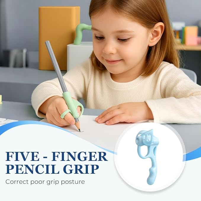 LECDOA Pencil Grips for Kids Handwriting, Children's Calligraphy Silicone Pencil Grip, Posture Correction Training Writing Aid for Beginners, Special Education School Supplies (4 PCS)