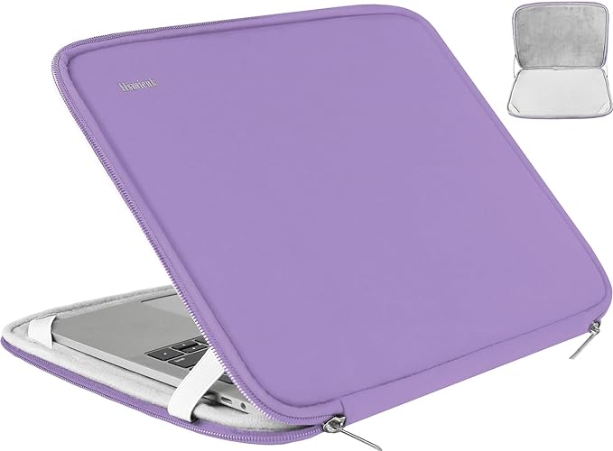Laptop Sleeve Bag 15.6 Inch, Durable Shockproof Protective Cover Flip Case Briefcase Carrying Computer Bag Case Compatible with 15.6 Inch HP, ASUS, Lenovo, Acer, Notebook, Light Purple
