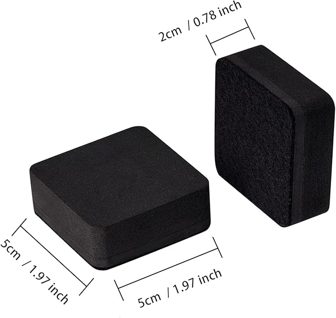 Favourde 48 Pack Magnetic Whiteboard Dry Erase Erasers Chalkboard Cleansers for Classroom, Home and Office (Black)