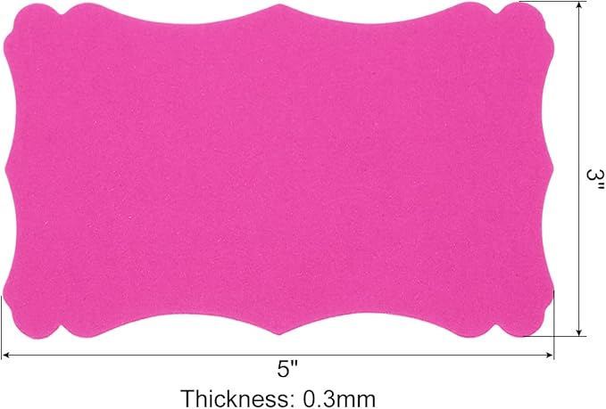 PATIKIL 3"x5" Blank Paper Business Cards, 120 Pack Small Index Flash Cards Words Message Note Card Mini Paper Tags Lace for DIY Gift, Pink