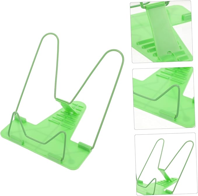 Holibanna 2pcs Adjustable Multi-Purpose Reading Book Stand Book Support Bracket for Home Study Lightweight and Portable Green Prevents Reading Myopia Smooth Angle
