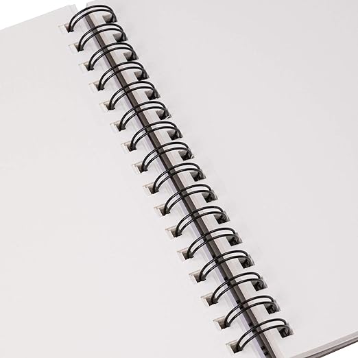 Amazon Basics Sketch Pad for Artists, Drawing Paper, Spiral Bound, Acid Free, 67 lb. / 100 gsm, 100 Sheets, 5.5"x8.5", White