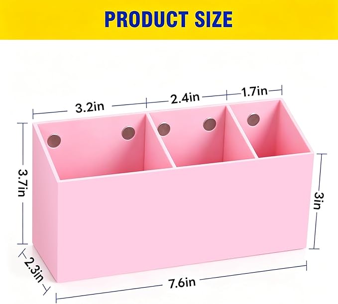 Magnetic Dry Erase Marker Holder for Whiteboard, Anti-slip Magnet Pen Holder for Fridge Refrigeator, Acrylic Pencil Holder for Classroom Teacher, Office Accessories, Locker Organizer(Pink)