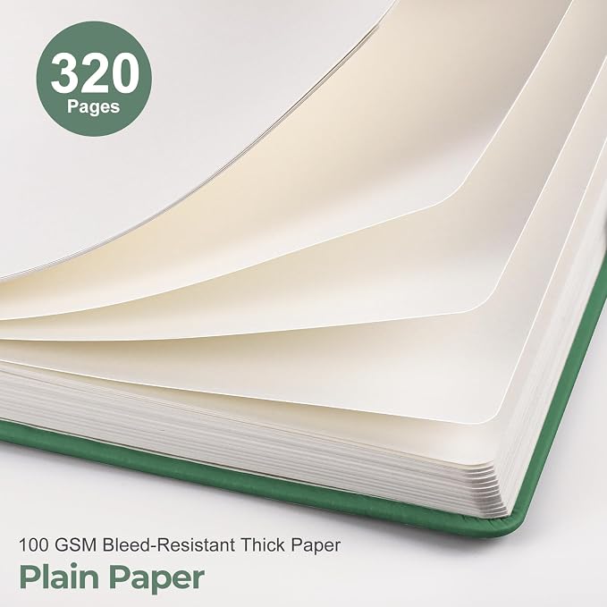 EMSHOI Blank Journal Notebook, 320 Pages, A5 Size (5.7'' x 8.3'')