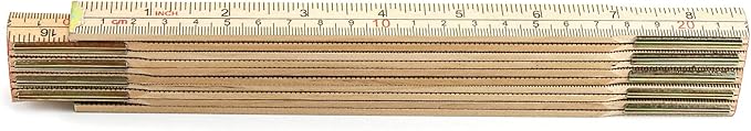 QWORK Folding Wood Rule, 2 Pack, 6FT 6 Inch Foldable Ruler with US and Metric Measurements for Carpenters