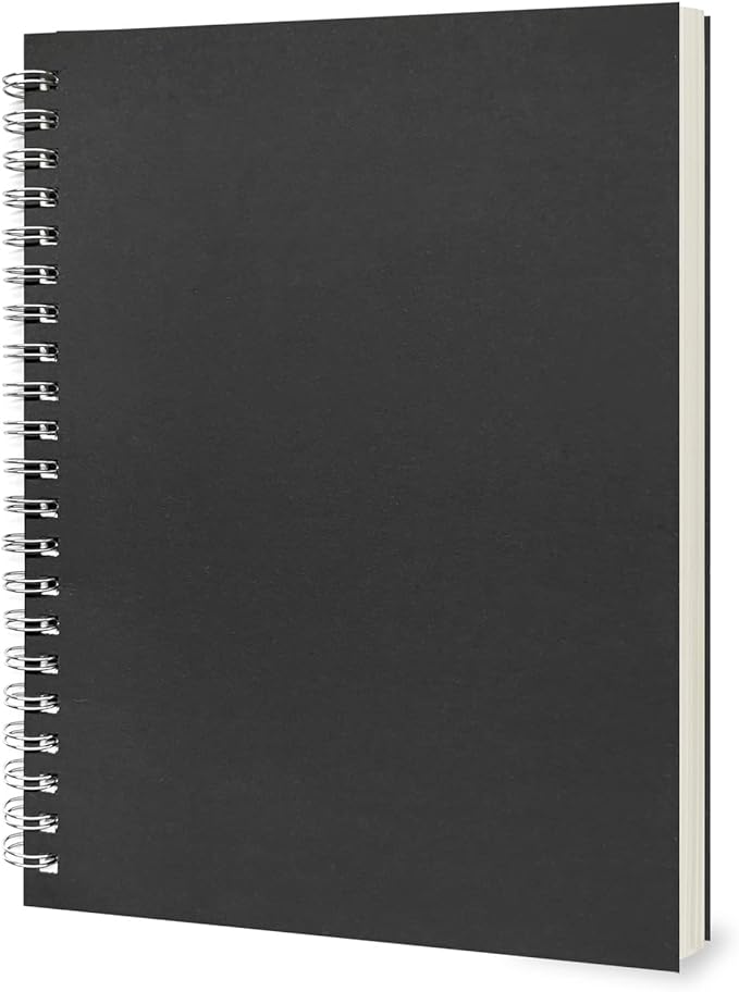 Ykimok 2Pack College Ruled Wirebound Spiral Notebook, College Ruled Notebook, 100 Pages, 50 Sheets, 7.48 x 5.11 Inch, Black and Yellow Cover