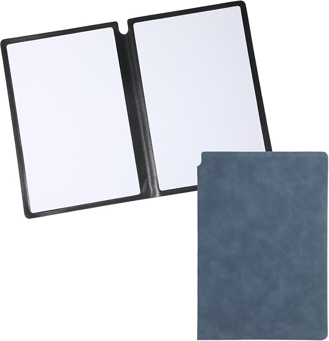 Thinp A5 Dry Erase Notebook, 9.5x6.6 Inch Whiteboard Notebook Reusable Folding White Board Double Sided Handheld Whiteboard for Business Office School Home (Blue)