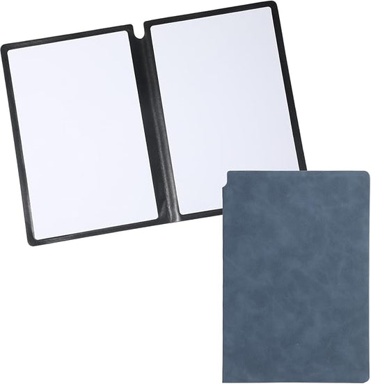 Thinp A5 Dry Erase Notebook, 9.5x6.6 Inch Whiteboard Notebook Reusable Folding White Board Double Sided Handheld Whiteboard for Business Office School Home (Blue)