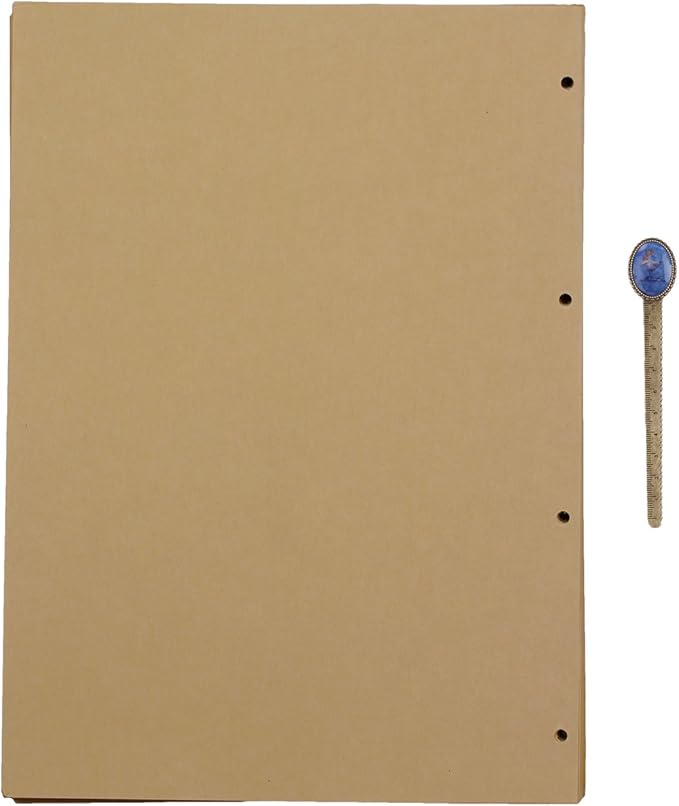 A4 Kraft Refill Paper 4 Hole Punched Filler Paper Refills for A4 Loose Leaf Notebook Travel Journal Personal Diary Planner Binder Scrapbook, 80 Sheet, 8.3 Inches x 11.5 Inches
