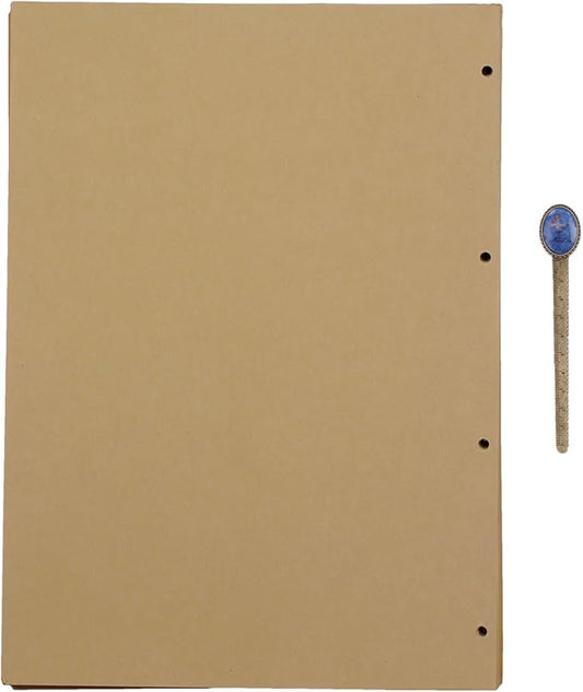 A4 Kraft Refill Paper 4 Hole Punched Filler Paper Refills for A4 Loose Leaf Notebook Travel Journal Personal Diary Planner Binder Scrapbook, 80 Sheet, 8.3 Inches x 11.5 Inches