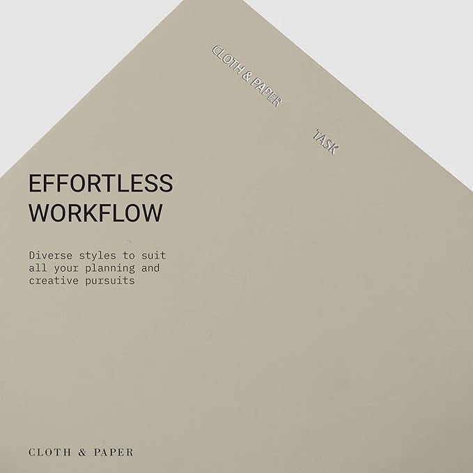 Cloth & Paper Travel Notebook | Task Planner – Ristretto | A5 Slim To-Do List Planner Notebook 4.3" x 8.3" | Productivity Planner for Tasks, Priorities, Lists and Daily Planning – Soft Touch Cover