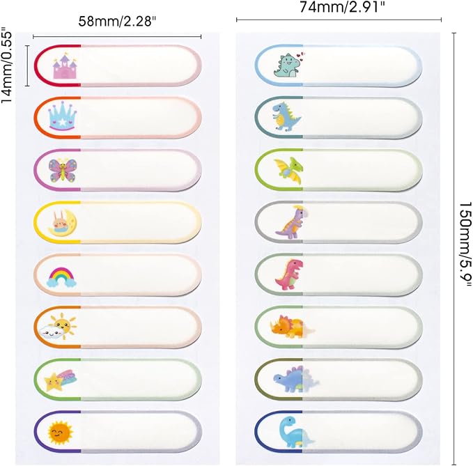 Waterproof Baby Bottle Labels for Daycare, 80PCS School Name Label Stickers for Kids Stuff Personalized, Self Laminating, Dishwasher Safe, Preschool Toddler Name Tags for Sippy Cup Water Bottle
