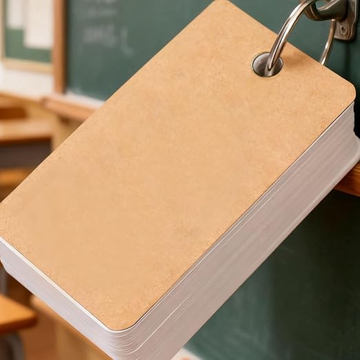 Thicken Blank Flashcards Portable Index Cards with Ring for Studying Message Note Business Card