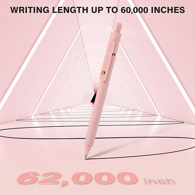 Gel Pens, 6 Pack 0.7mm Fine Point Black Ink Pens with 6 Refills, Quick Dry & No Smear, Smooth Writing Pens for Journaling, School, Office Supplies, Gifts for Women and Men