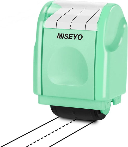 Miseyo Dashed Handwriting Lines Practice Roller Stamp,Self-Inking Line Rolling Stamps for Kids Writing - Mint Green
