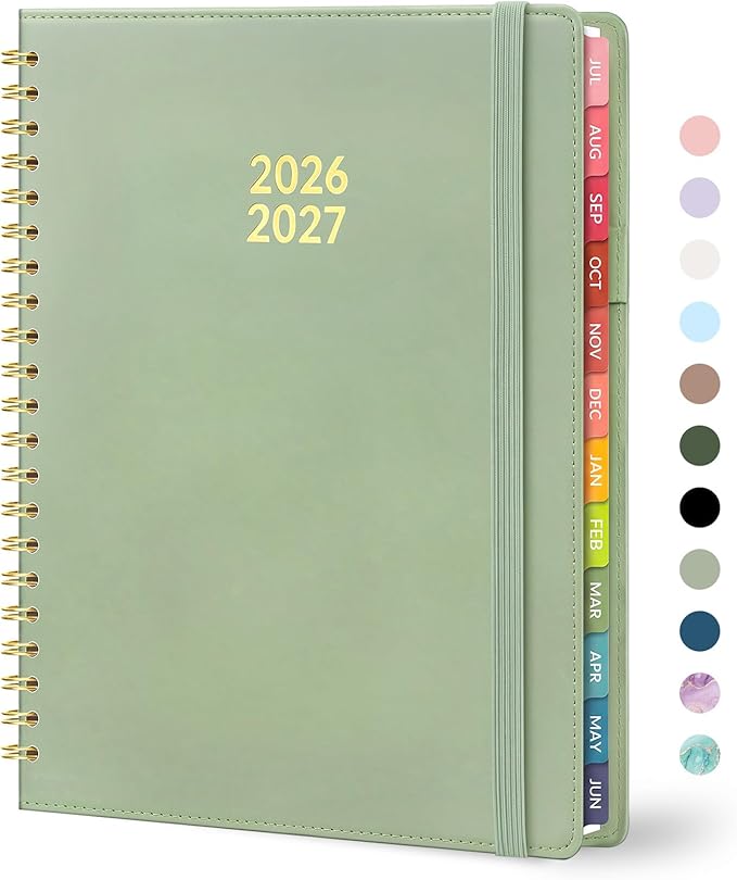 Forvencer Planner 2026-2027, Academic Planner Weekly & Monthly, Vegan Leather Cover Calendar Planner, July 2026 - June 2027, 6" x 8"", Daily Agenda with Tabs, Student Teacher Planning Organizer