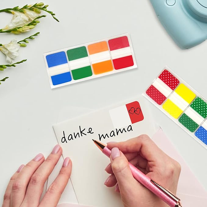 KICNIC Sticky Index Tabs 240 Pcs, 1 inch Divider Tabs Stick On, Page Marker Bookmark, Write Tab Flags Self Adhesive, 3 Dispensers, 20 Pcs/Color