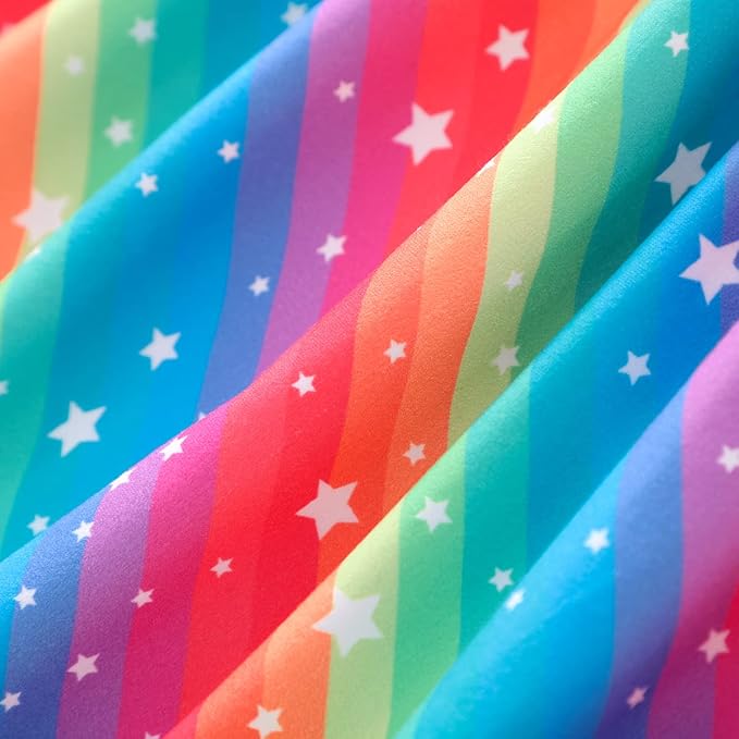 Popshion Girls Dresses Flutter Sleeve Swing Sundress Toddler Summer Clothes Kid Birthday Party Sleeveless Dress 1-8 Years Old
