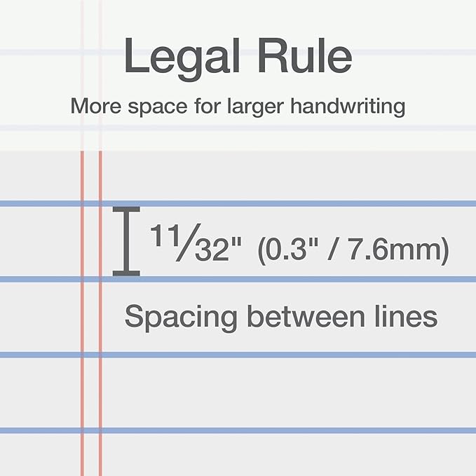 Oxford Legal Pads,Note Pads,50 Legal Ruled 8.5" x 11" Sheets,Bright White Paper with Firm Back,Professional-Legal and Office Notepads,(Pack of 72)