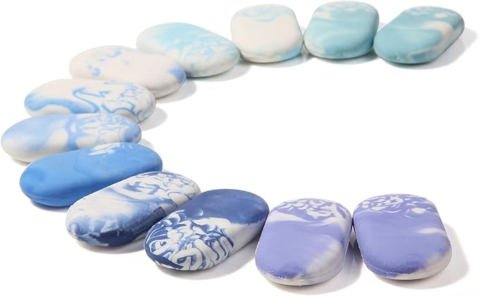 Mr. Pen- Marble Pencil Erasers, 12 Pack, 1" x 2", Soft Rubber Marble Pencil Erasers for School, Office, Art Sketching, Homework, Exams, Clean Smudge-Free Correction