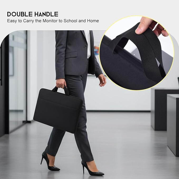 Portable Monitor Case, 15.6-16.1 inch Monitor Sleeve Carrying Bag Compatible with MNN KYY Innoview ASUS Zenscreen 15.6" 16" Portable Display Monitors