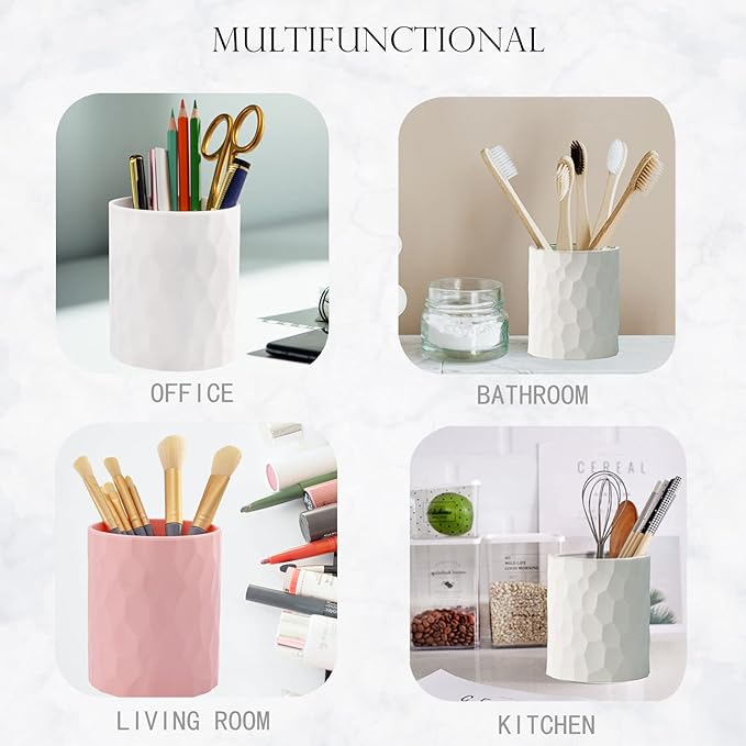 minimaliving Pen Holder,Nordic Style Silicone Waterproof Pencil Holder for Desk Simple&Modern Minimalist Makeup Organizer Multifunctional Office Supplies for Home,Kids and School (Black)