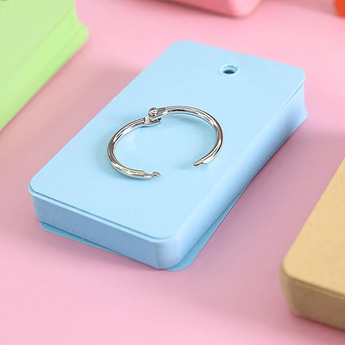 8 PackColored Blank Flash Card,400PCS Index Cards with Binding Rings,8 Color Note Card with Study Cards,250gsm Index Notecards,Note Cards,Colored flashcards(3x5in,50 Sheets per Set)