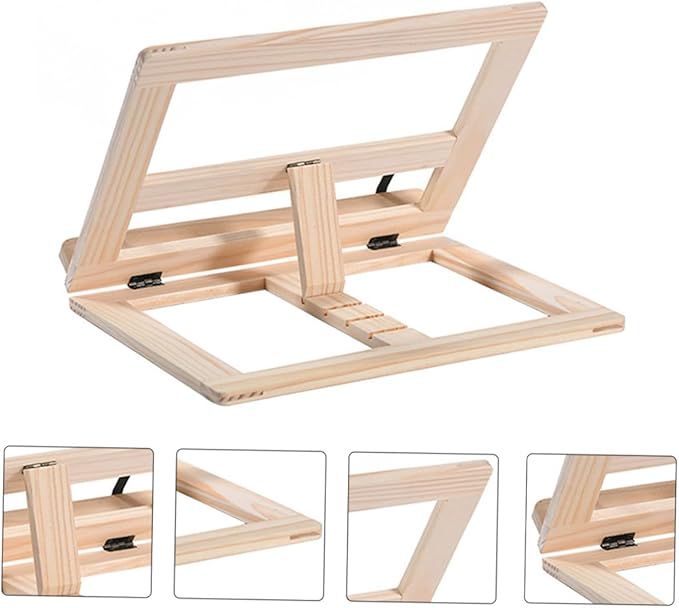 TEHAUX 1pc Wooden Reading Rack Versatile Book Holder for Desk Sofa Bed Compact and Design for Students and Adults Supports Tablets and More