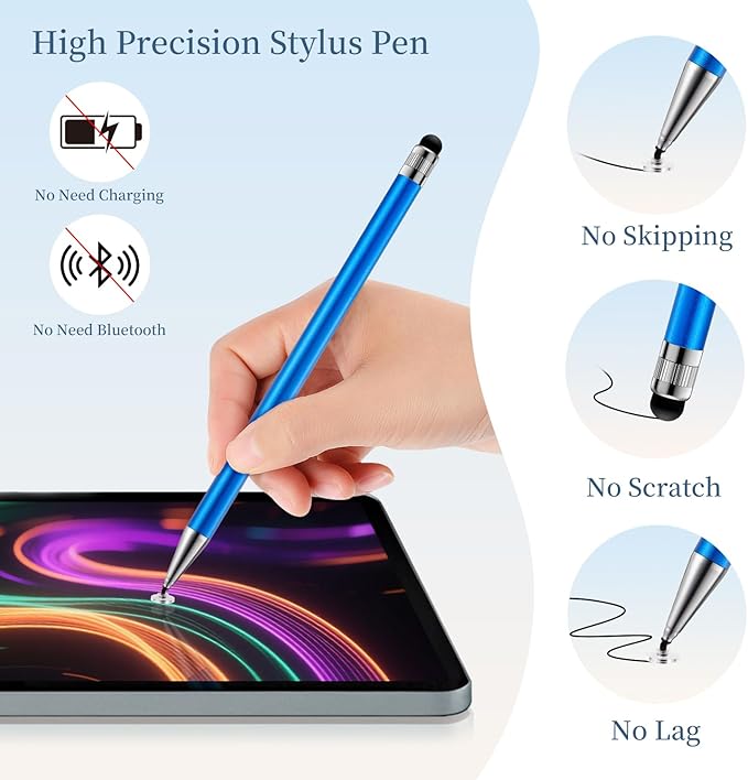 ChaoQ 2-in-1 Stylus Pen for Touchscreen, 6pcs High Sensitivity and Precision Stylus Pens for iPad iPhone Android Suitable for All Touch Screens