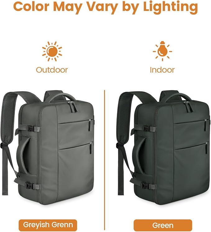 Capolo Travel Backpack for Women Men Waterproof Laptop Backpack Airlines Approved Carry On Backpack Bag Computer Bookbag for Business, Work, Traveling Fits 15.6 Inch Laptop(Green)